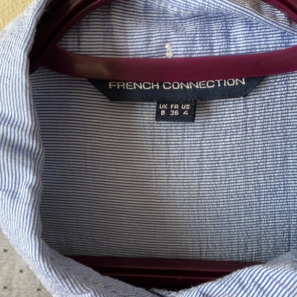 French Connection Shirt ⭐️ Blue and White Mixed Pattern - Picture 3 of 4